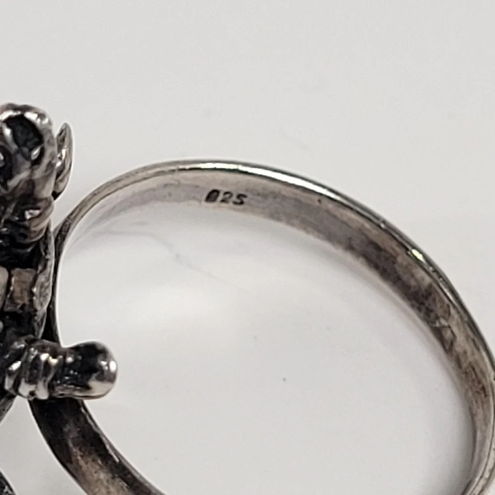 925 Sterling Silver Turtle Ring Size 6.5 Articulated Band Charm Jewelry - Picture 7 of 10